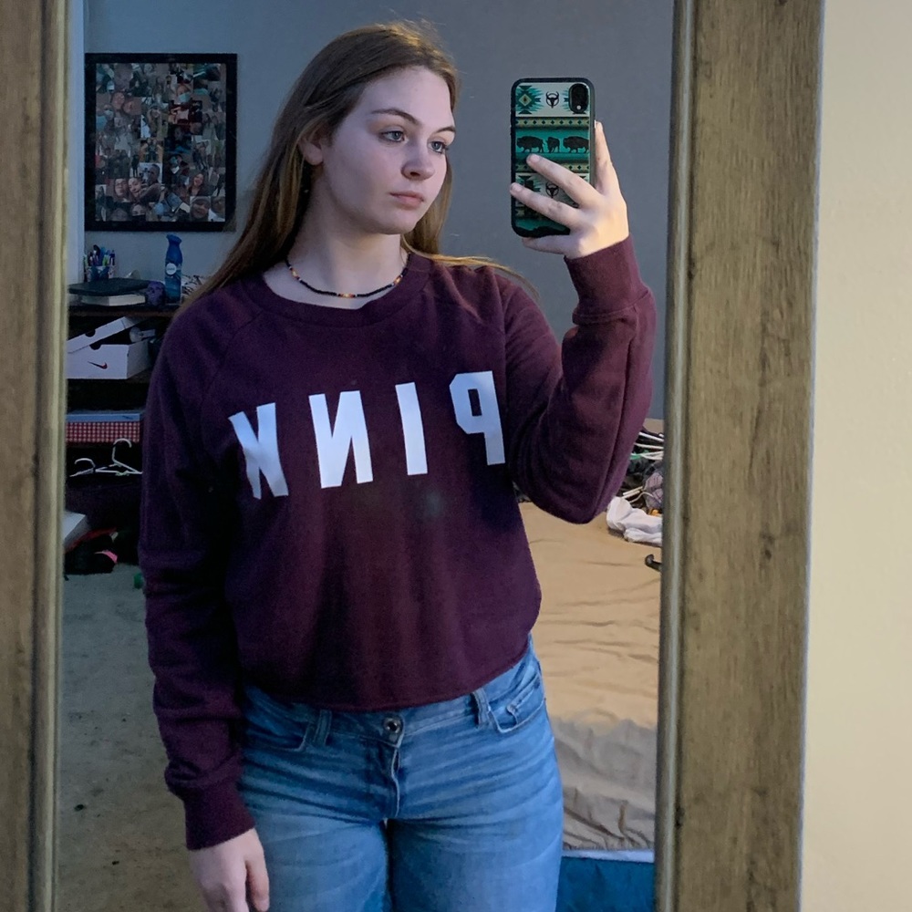 Burgandy Victoria Secrets PINK long sleeve